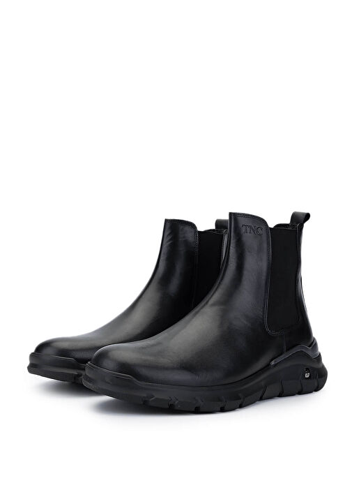 Tamer Tanca Erkek Hakiki Deri Siyah Deri Casual Bot - Görsel 6