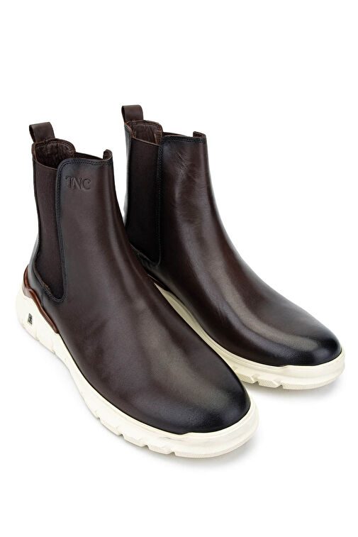 Tamer Tanca Erkek Hakiki Deri Kahverengi Casual Bot - Görsel 3