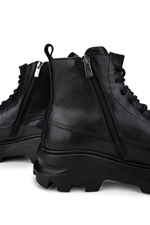 Tamer Tanca Erkek Hakiki Deri Siyah Deri Casual Bot - Görsel 5