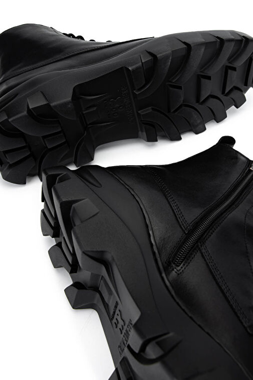 Tamer Tanca Erkek Hakiki Deri Siyah Deri Casual Bot - Görsel 6