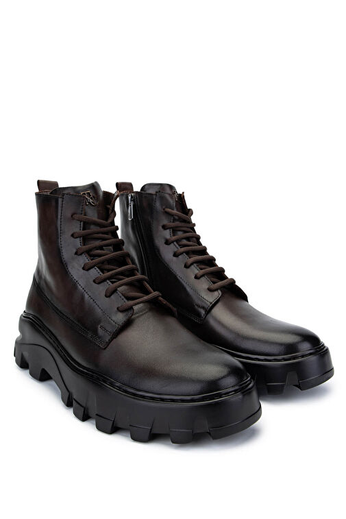 Tamer Tanca Erkek Hakiki Deri Kahverengi Casual Bot - Görsel 3