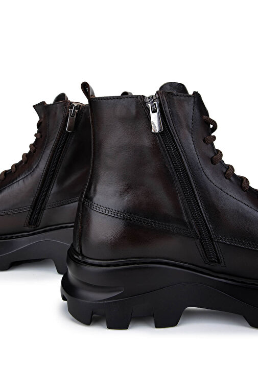 Tamer Tanca Erkek Hakiki Deri Kahverengi Casual Bot - Görsel 5