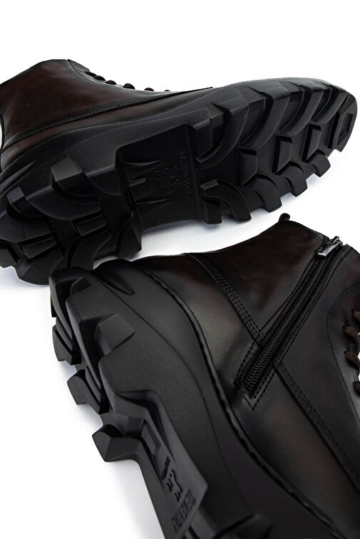 Tamer Tanca Erkek Hakiki Deri Kahverengi Casual Bot - Görsel 6