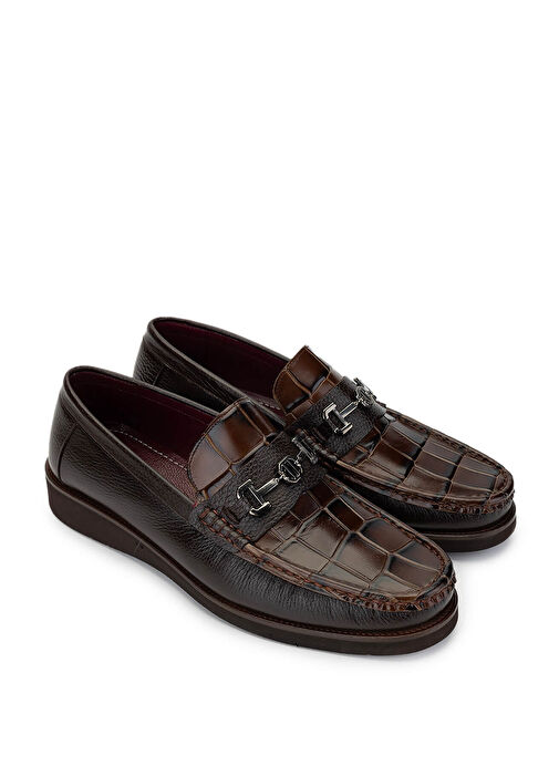 Tamer Tanca Erkek Hakiki Deri Kahverengi Loafer Ayakkabı - Görsel 3