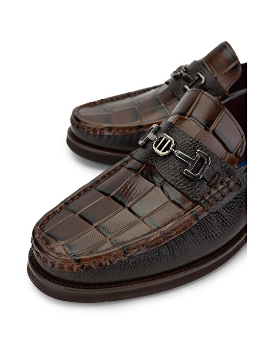 Tamer Tanca Erkek Hakiki Deri Kahverengi Loafer Ayakkabı - Görsel 4