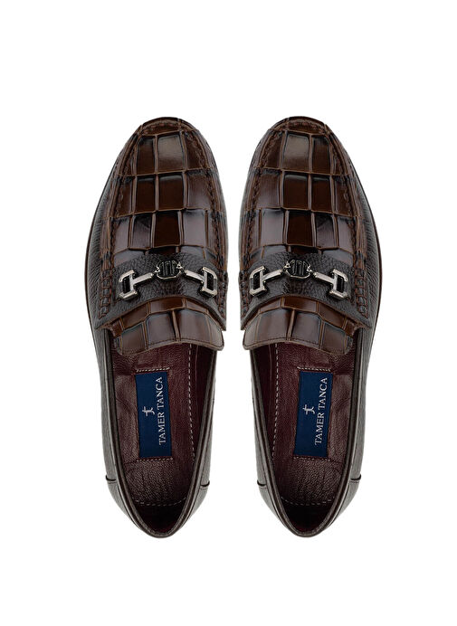 Tamer Tanca Erkek Hakiki Deri Kahverengi Loafer Ayakkabı - Görsel 6