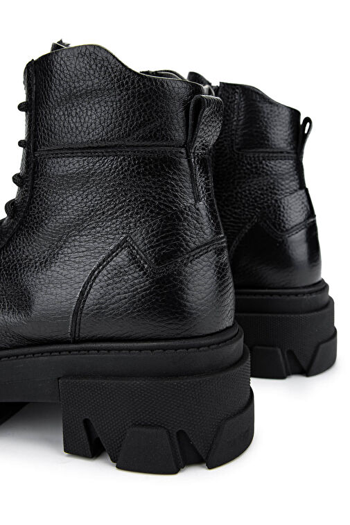 Tamer Tanca Kadın Hakiki Deri Siyah Floter Casual Bot - Görsel 5