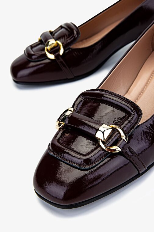 Valmenti Kadın Bordo Rugan Topuklu Ayakkabı - Görsel 4