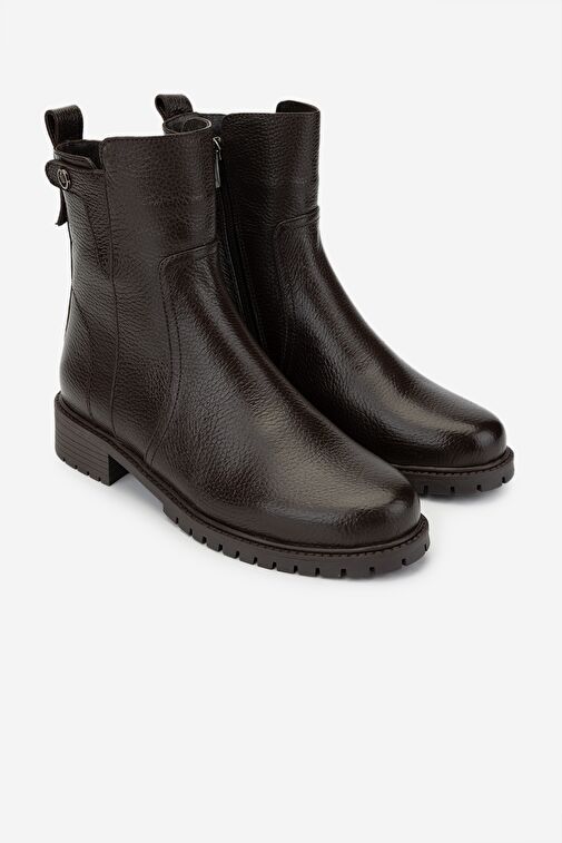 Valmenti Kadın Kahverengi Düz Bot - Görsel 3