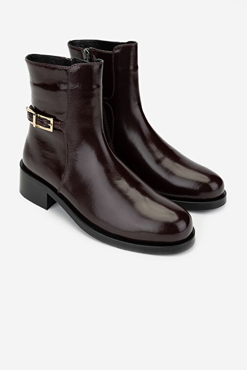 Valmenti Kadın Bordo Düz Bot - Görsel 3