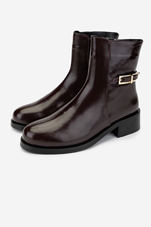 Valmenti Kadın Bordo Düz Bot - Görsel 6