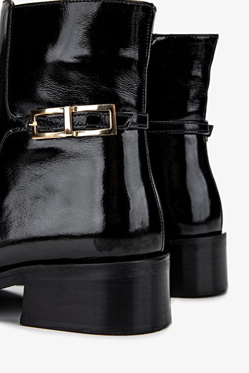 Valmenti Kadın Siyah Rugan Düz Bot - Görsel 6