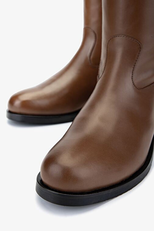 Valmenti Kadın Taba Deri Casual Çizme - Görsel 4