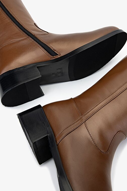 Valmenti Kadın Taba Deri Casual Çizme - Görsel 5