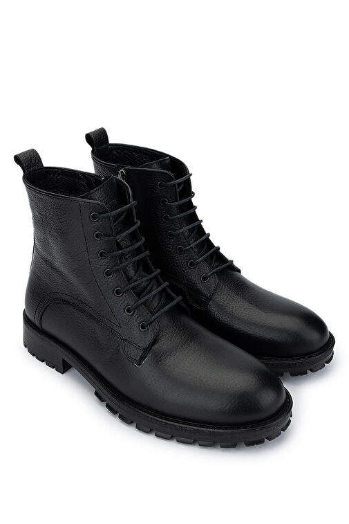 Tamer Tanca Erkek Hakiki Deri Siyah Deri Casual Bot - Görsel 3