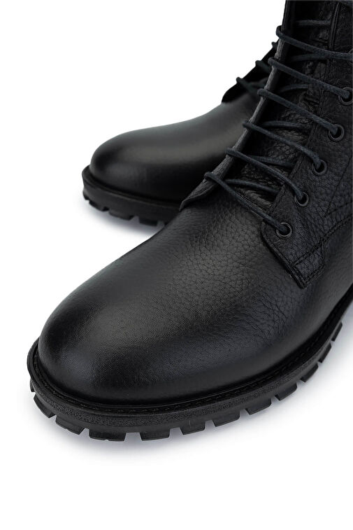 Tamer Tanca Erkek Hakiki Deri Siyah Deri Casual Bot - Görsel 4