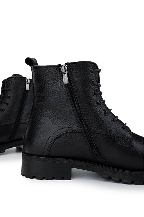 Tamer Tanca Erkek Hakiki Deri Siyah Deri Casual Bot - Görsel 5
