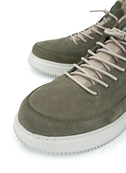 Tamer Tanca Erkek Hakiki Deri Yeşil Nubuk Sneakers & Spor Ayakkabı - Görsel 4