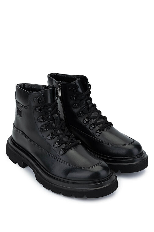 Tamer Tanca Erkek Hakiki Deri Siyah Casual Bot - Görsel 3