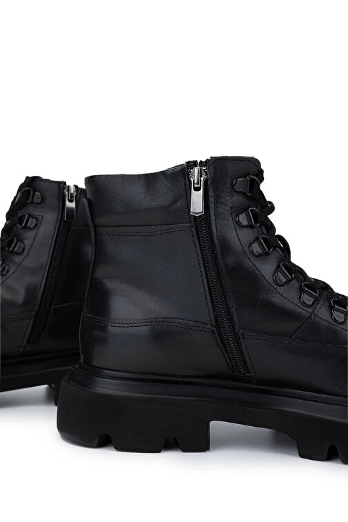 Tamer Tanca Erkek Hakiki Deri Siyah Casual Bot - Görsel 5