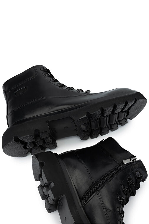 Tamer Tanca Erkek Hakiki Deri Siyah Casual Bot - Görsel 6