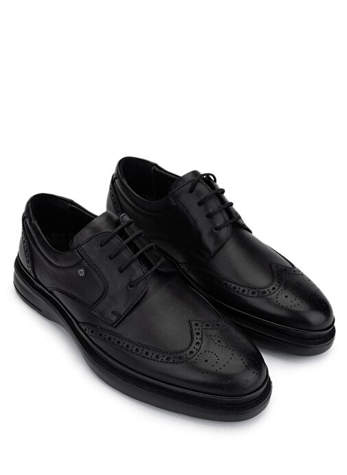 Tamer Tanca Erkek Hakiki Deri Siyah Klasik Ayakkabı - Görsel 3