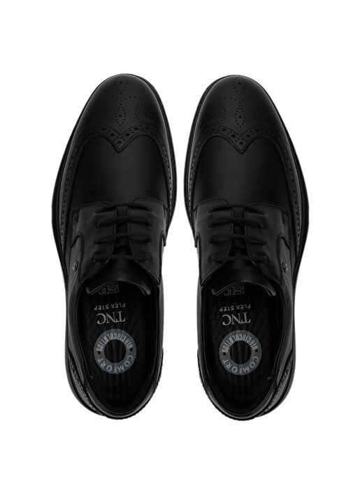Tamer Tanca Erkek Hakiki Deri Siyah Klasik Ayakkabı - Görsel 6