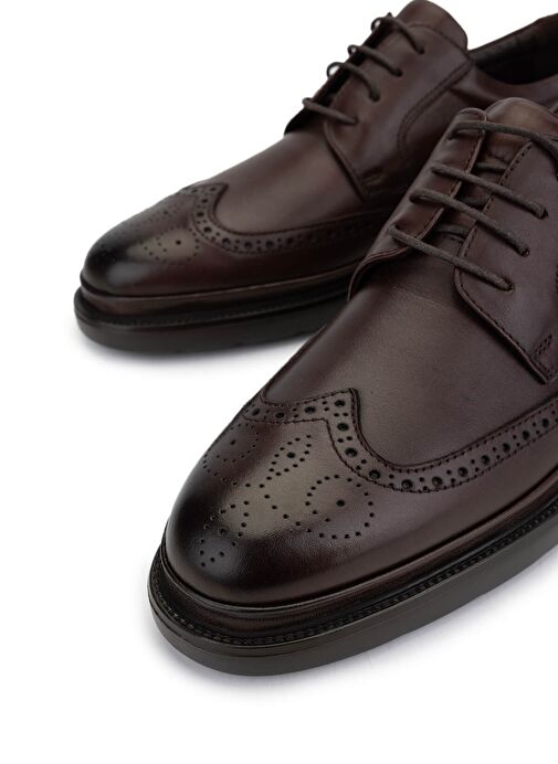 Tamer Tanca Erkek Hakiki Deri Kahverengi Klasik Ayakkabı - Görsel 4