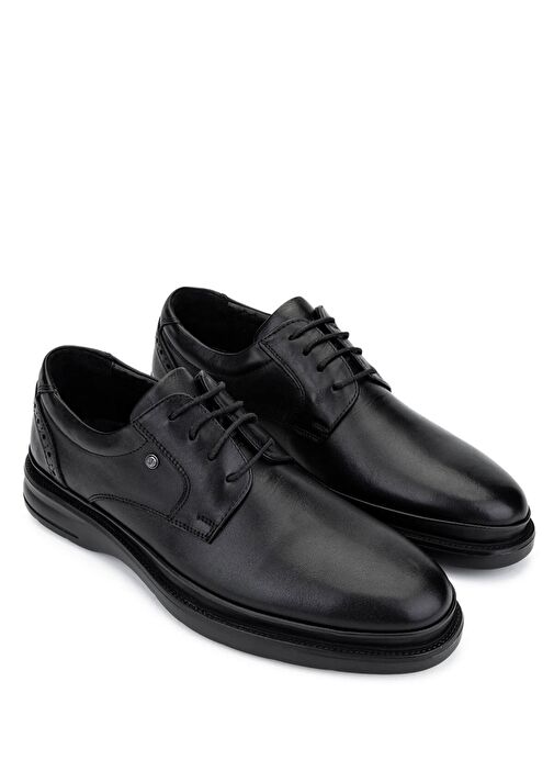 Tamer Tanca Erkek Hakiki Deri Siyah Klasik Ayakkabı - Görsel 3