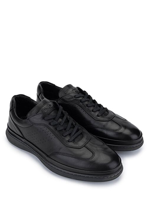Tamer Tanca Erkek Hakiki Deri Siyah Casual Ayakkabı - Görsel 3
