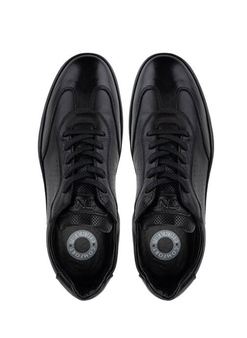 Tamer Tanca Erkek Hakiki Deri Siyah Casual Ayakkabı - Görsel 6