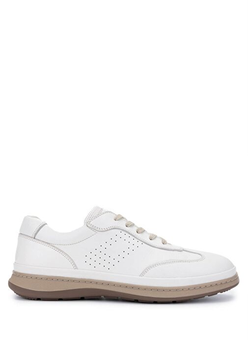 Tamer Tanca Erkek Hakiki Deri Kırık Beyaz Casual Ayakkabı - Görsel 2