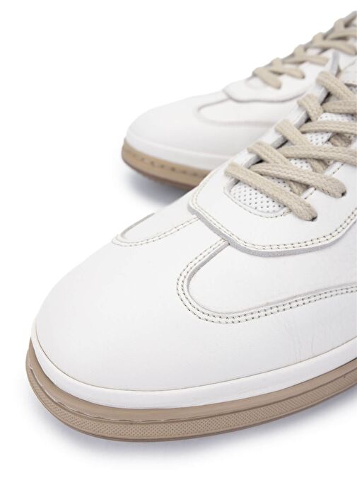 Tamer Tanca Erkek Hakiki Deri Kırık Beyaz Casual Ayakkabı - Görsel 4