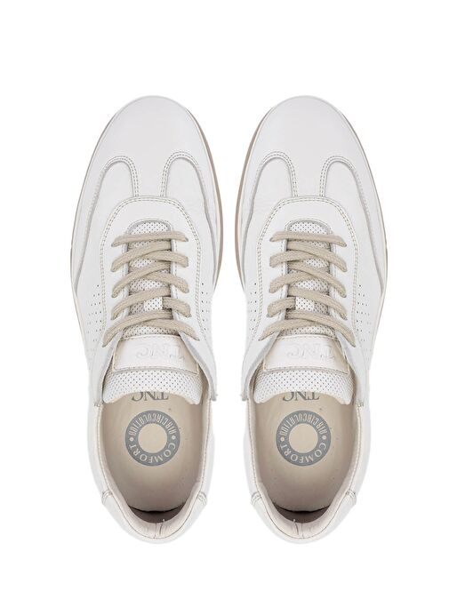 Tamer Tanca Erkek Hakiki Deri Kırık Beyaz Casual Ayakkabı - Görsel 6