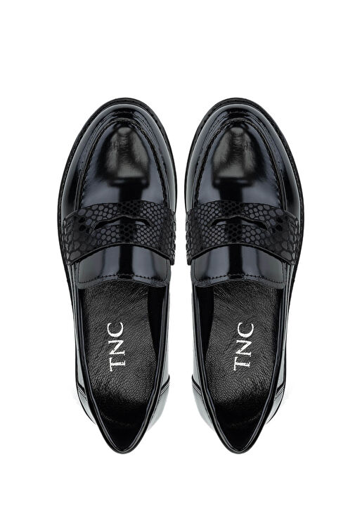 Tamer Tanca Kadın Suni Deri Siyah Açma Loafer Ayakkabı - Görsel 6