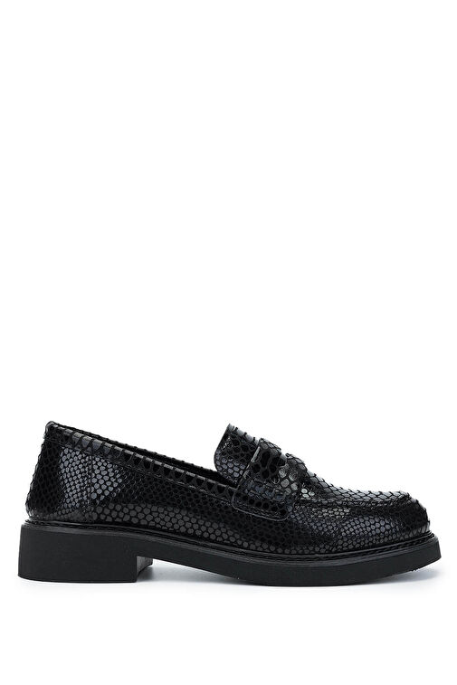 Tamer Tanca Kadın Suni Deri Siyah Loafer Ayakkabı - Görsel 2