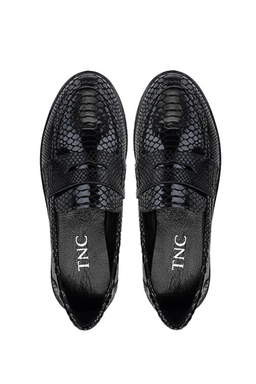 Tamer Tanca Kadın Suni Deri Siyah Loafer Ayakkabı - Görsel 6