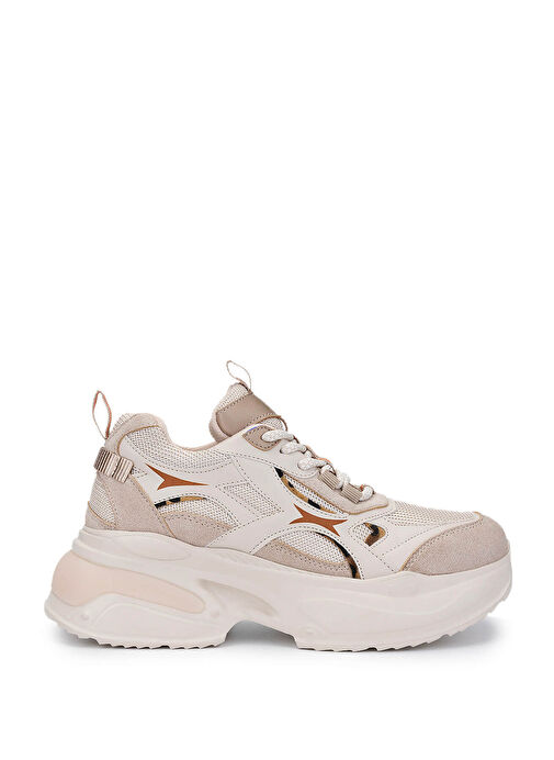 Tamer Tanca Kadın Tekstil/Suni Deri Bej Sneakers & Spor Ayakkabı - Görsel 2