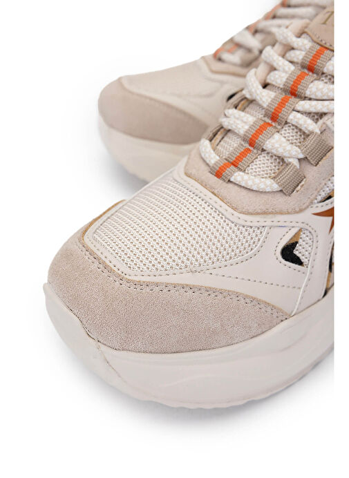 Tamer Tanca Kadın Tekstil/Suni Deri Bej Sneakers & Spor Ayakkabı - Görsel 4