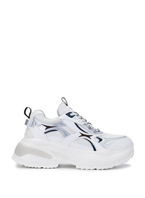 Tamer Tanca Kadın Tekstil/Suni Deri Beyaz/Lacivert Sneakers & Spor Ayakkabı - Görsel 2