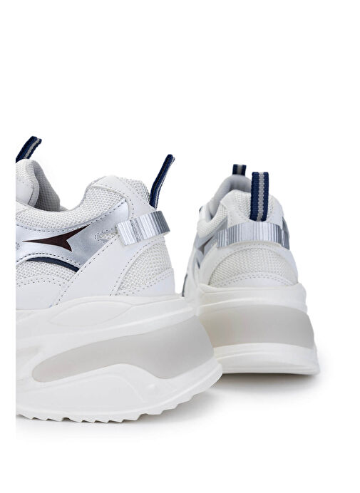Tamer Tanca Kadın Tekstil/Suni Deri Beyaz/Lacivert Sneakers & Spor Ayakkabı - Görsel 5