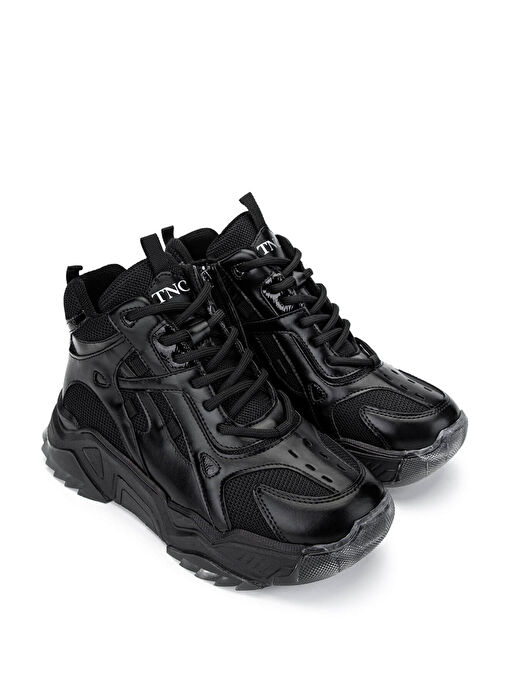 Tamer Tanca Kadın Suni Deri Siyah/Siyah Sneakers & Spor Bot - Görsel 3