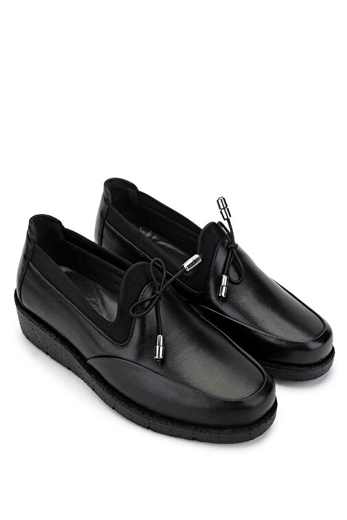 Tamer Tanca Siyah Kadın Deri Günlük Ayakkabı 1095 BB0112 BN AYK SK24-25 - Görsel 3