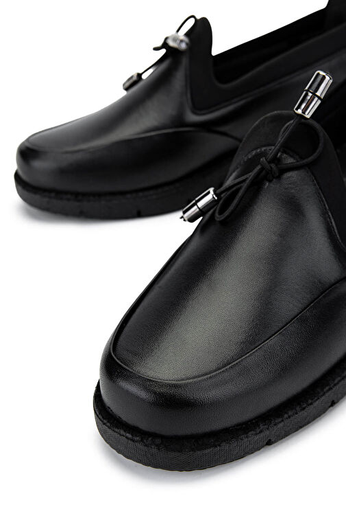 Tamer Tanca Siyah Kadın Deri Günlük Ayakkabı 1095 BB0112 BN AYK SK24-25 - Görsel 5