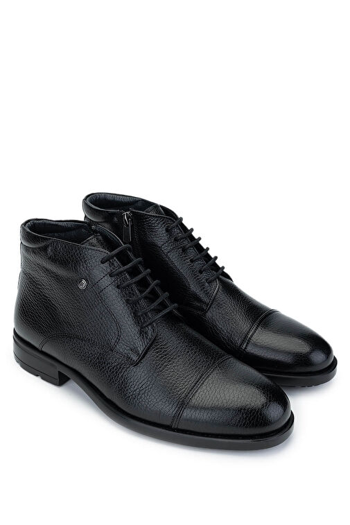 Tamer Tanca Erkek Hakiki Deri Siyah Deri Klasik Bot - Görsel 3