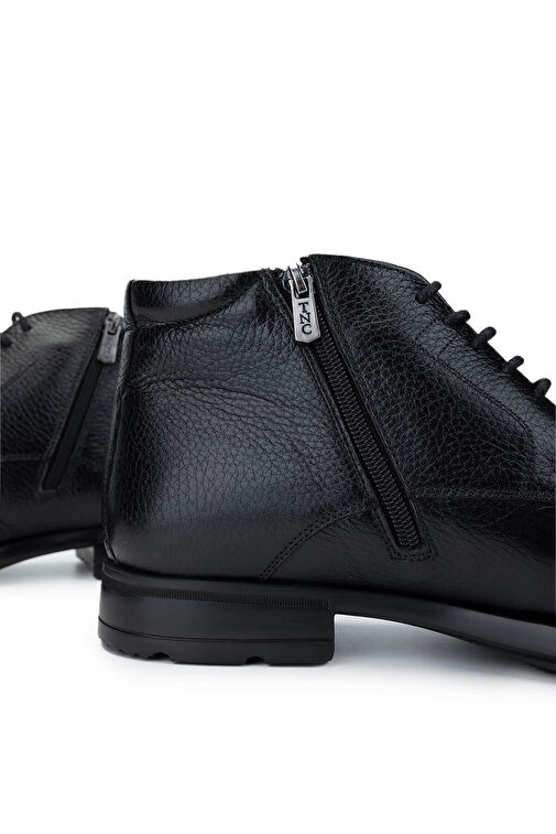 Tamer Tanca Erkek Hakiki Deri Siyah Deri Klasik Bot - Görsel 5