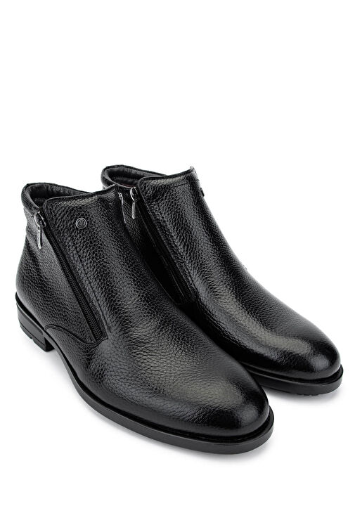 Tamer Tanca Erkek Hakiki Deri Siyah Deri Klasik Bot - Görsel 3