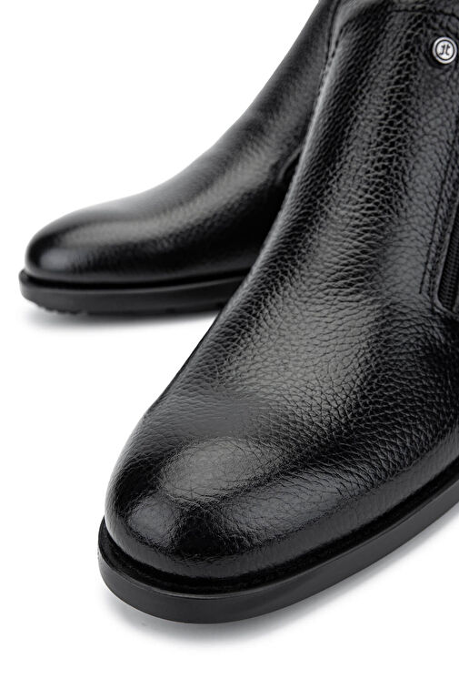 Tamer Tanca Erkek Hakiki Deri Siyah Deri Klasik Bot - Görsel 5