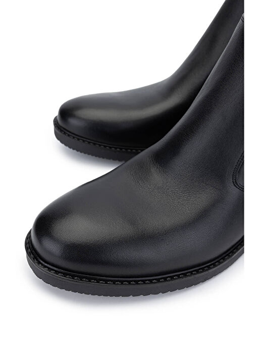 Tamer Tanca Erkek Hakiki Deri Siyah Klasik Bot - Görsel 4