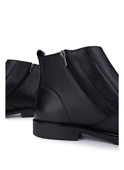 Tamer Tanca Erkek Hakiki Deri Siyah Klasik Bot - Görsel 6